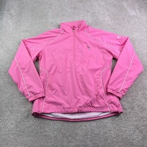 Under Armour Jacket Women Medium Pink Half Zip Pullover Golf Windbreaker